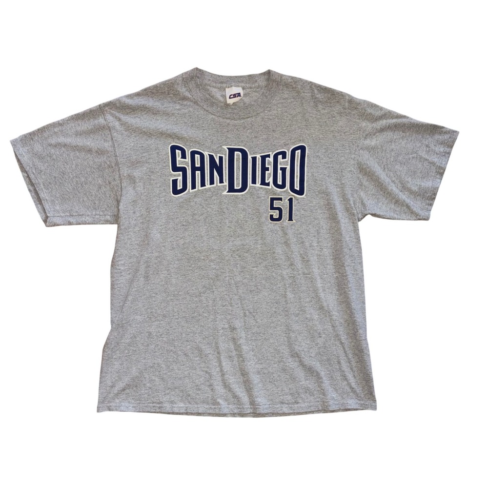 Vintage CSA San Diego Padres Trevor Hoffman 51 T-Shirt Gray Size 2XL MLB